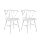 Alwynn Contemporary Wooden Spindle Back Dining Chairs, Windsor Chairs, Set of 2, White T2574P164536