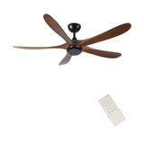 62 Inch wood Ceiling Fan no light with Remote Control, Low Profile Ceiling Fan without W2352P306690