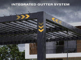 12' x 20'Pergola Modern Style with Adjustable Louvers for Outdoor Roof, Garden, Easy Assembly, 25174613