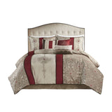 King 7 Piece Jacquard Comforter Set with Throw Pillows B03597222
