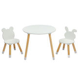 ZNTS Kids Wood Table and Chairs Set, Toddler Play Table with 2 Chairs, 3 Pieces Children Multi-Activity 92483945