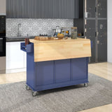 Rolling Mobile Kitchen Island with Drop Leaf - Solid Wood Top, Locking Wheels & Storage Cabinet 52.7 00868324