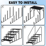 ZNTS 5 Step Ladder with Handrail, Swimming Pool Ladder Above Ground, 660 lb Load Capacity RV Steps with 01422425