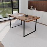 59" MDF natural wood table and modern chair set of 4 pieces, medieval wooden kitchen 48600854