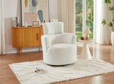 360&deg Swivel Chair Upholstered Accent Barrel Chair Swivel Round Sofa Chair with Adjustable Headrest N719P272676A
