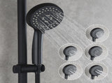 Stainless Steel Shower Set with Lengthened Shower Sliding Bar for Bathroom Black 87429542