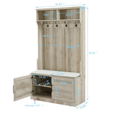 Wood Coat Rack, Storage Shoe Cabinet, with Clothes Hook, with Sponge Pad Product, Multiple Storage 67234760