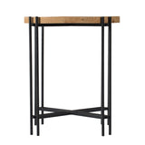 21.5" x 24" Round Side Table With Wood Top, End Table for Living Room Bedroom W2078P144748
