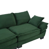 U-Style 85.4" Modern Curved Sofa, Back Upholstered Couch with 2 Decorative Throw Pillows, Corduroy N711P192059C