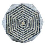 16x14x18" Hexagon Garden Stools, Unique Capiz Accent Side Table, Black/White W2078P290103