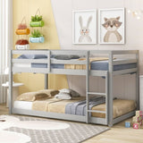 ZNTS Twin over Twin Floor Bunk Bed,Grey 48373666