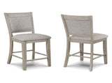 Farmhouse Style 2pc Tan / Beige Gray Finish Counter Height Chair Bar Stool Footrest Upholstered Back B011P240371
