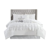 7 Piece Tufted Comforter Set White Cal King B03597211