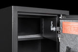 ZNTS Black Steel Gun Cabinet, with Inner Safe Box, LED Lights, Removable Shelf and Gun Rack. W1000122177