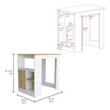 Stirling Kitchen Island with 1-Door Cabinet Push to open System and Side Shelves B070P188868