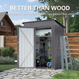 5X3 FT Metal Outdoor Storage, Tool with Pitched Roof and Lockable Door Compact Metal Tool W3213P309351