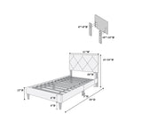 ZNTS Twin Size Bed w Adjustable Headboard 1pc Bedframe, Grey Velvet Upholstered Youth Bedroom Furniture B011P190162