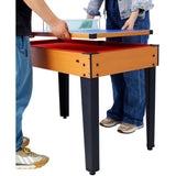 ZNTS 5-in-1 Multi-Game Table - Billiards, Push Hockey, Foosball, Ping Pong, and Basketball brown/red W465P164157