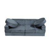 14 pcs Kids Sofa Modular Play Couch Convertible Toddlers Couch Set Furniture Sofa Set for Bedroom 02890898