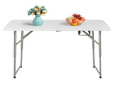 4ft Foldable Lift Patio Plastic Table White 36998812