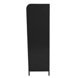 47.6" Tall Metal Storage Cabinet with Glass Doors & Flip-Top, 4-Tier Display Cabinet with Open W3122P272697