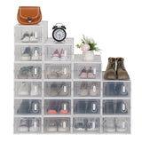 ZNTS Shoe Storage Boxes 18 Pack Clear Plastic Stackable - White 71099697