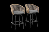 Outdoor Bar Stools Set of 2, 2-Piece Patio Bar Stools Armrests, All Weather Rattan Bar Chairs W640P256794