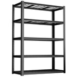 59 Inches Wide Black Metal Shelves, with 5 Removable Dividers, Large Capacity, Strong Load Bearing, W328P276857