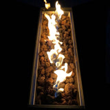Steel Propane/Natural Gas Outdoor Fire Pit Table with Lid B120P198410