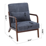 Mid-Century Modern Accent Chair, Arm Chair Living Room Chairs Pillow Upholstered Reading Chair W2989P295372