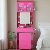Barbie pink, pockmarked particleboard with triamcinol coating, 3 drawers, 2 doors, 1 LED 3-tone 68755063