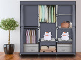 71" Portable Closet Wardrobe Clothes Rack Storage Organizer with Shelf Gray 67325725