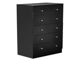 Black matte finish particleboard with melamine veneer, 66*40*111cm, 42 drawer cabinet, matte gold 78655357