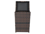 With Top Cover Iron Frame Rattan Trash Can Brown Gradient 87596867