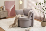 029-Teddy Fabric Swivel And Storage Chair With Back Cushion For Living Room,Light Gray W527P166247
