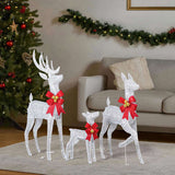 3-Piece Lighted Christmas Reindeer Set Outdoor Decorations, Weather Proof Sparkling Deer 64880726