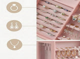 360&deg Rotating Jewelry Box Organizer with 5 Drawers, Vertical Earring Storage, 8.7 x 6.3 x 11 55130483