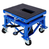 300 lbs Hydraulic Motorcycle Scissor Jack Lift Foot Step Wheels for Small Dirt Bikes,blue color 39700663