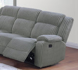Smoke Color Fur Like Corduroy 1pc Motion Sofa Living Room Reclining Couch Plush Textured Seat B011P335286