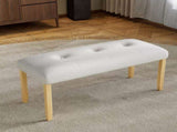Upholstered Tufted Bench, Modern Bedroom Benches Upholstered Dining Benches, Fabric End of Bed Bench N752P294997D