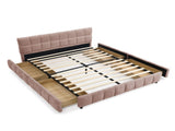 Queen Size Upholstered Bed ,comfortable upholstered bed frame, Chenille fabric, with headboard and W487P235284