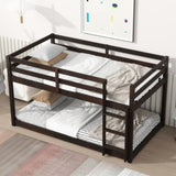 ZNTS Solid Wooden , Solid Rubber Wooden Twin over Twin Loft Bed with Ladder ,Upper and Bottom Bed W504P191655