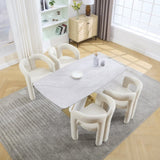 COOLMORE Contemporary Designed Velvet Fabric Upholstered Accent/Dining Chair /Barrel Side Chairs W395P224764