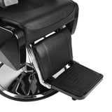 Barber Chair with Round Base and Footrest, PVC Leather Upholstery, ABS Armrests, 10033230