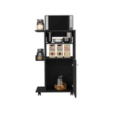 Clip Kitchen Cart, Single Door Cabinet, Four Casters -Black B07091839