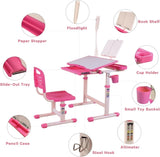 Desk for Kids Desk and Chair Set Kids Art Desk Drafting Table Desk Set with Adjustable Height, T3060P270013