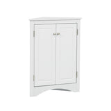 ZNTS White Triangle Bathroom Storage Cabinet with Adjustable Shelves, Freestanding Floor Cabinet for Home 88522667