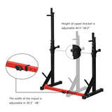 ZNTS Home Indoor Fitness Adjustable Multi-function Barbell Stand Squat Bench Press Trainer 51076593