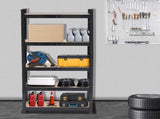 150 x 75 x 30cm 5 Tiers Powder Coated Storage Rack Black 52028120