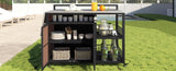 63.5" Outdoor Kitchen Island, Kitchen Storage Island, Cooking Station, Outdoor Grill Cart with N719P243726D